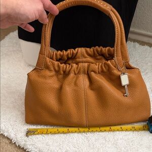 Fossil Caramel Leather Shoulder Bag